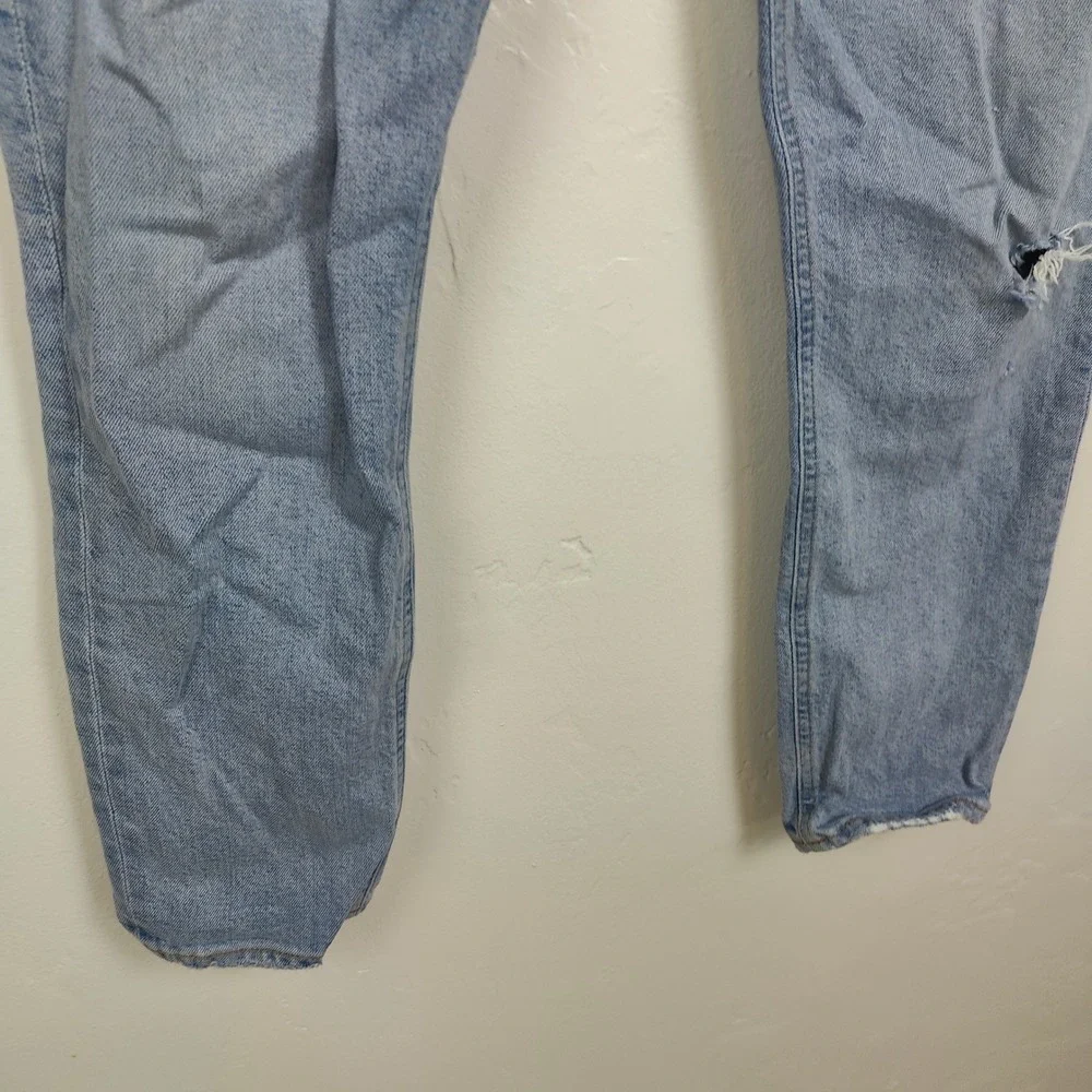 AGOLDE Nico Slim Jeans Womens 28 Blue High Rise Distressed Button Fly Casual
